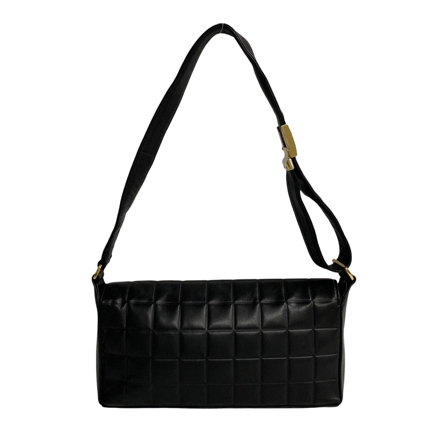 Chanel Quilted Leather Shoulder Bag Black Lambskin