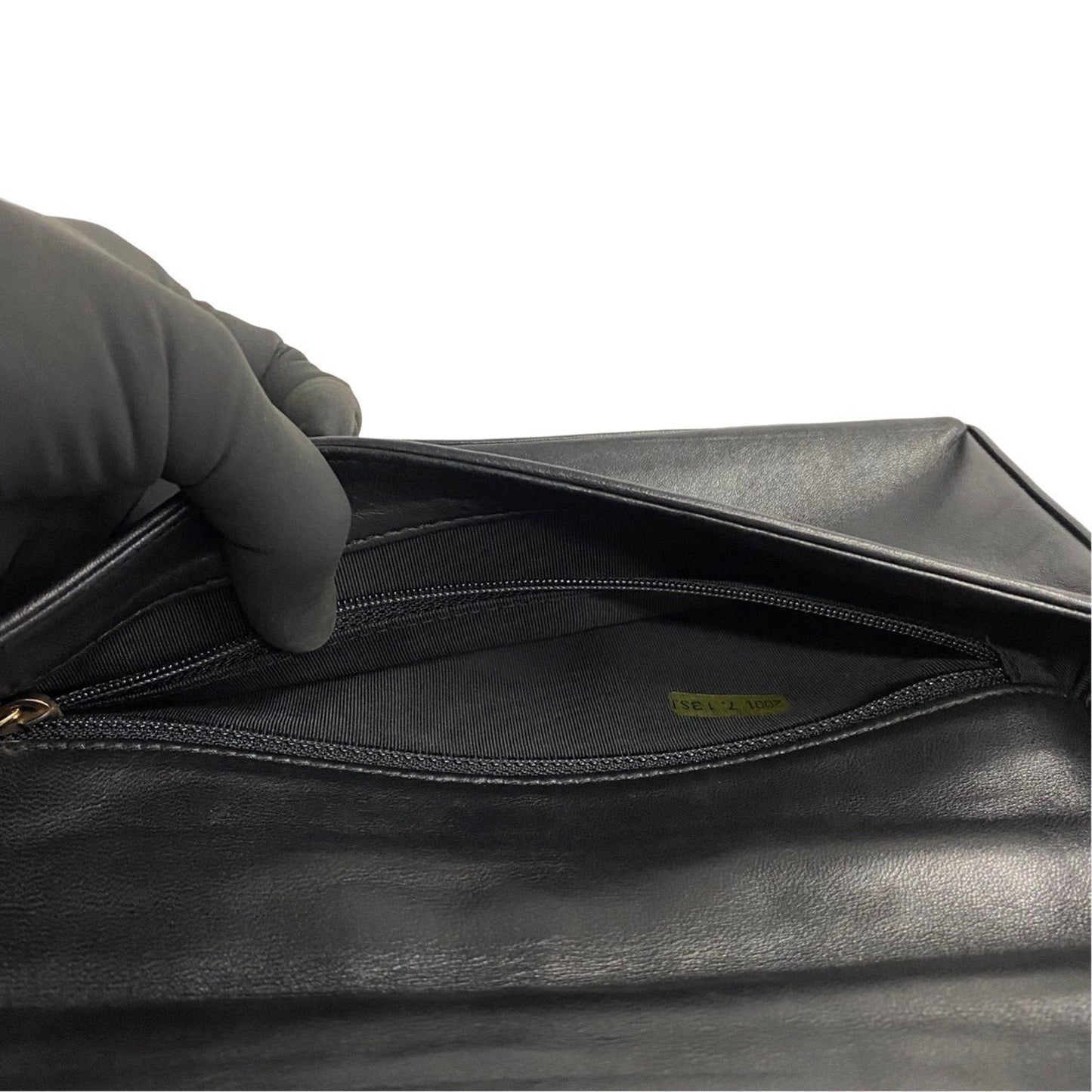 Chanel Quilted Leather Shoulder Bag Black Lambskin