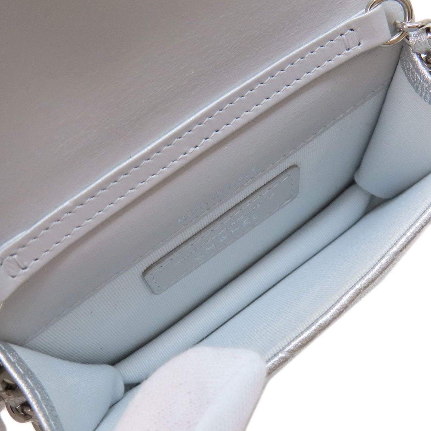 Chanel Quilted Star Silver Chain Bag