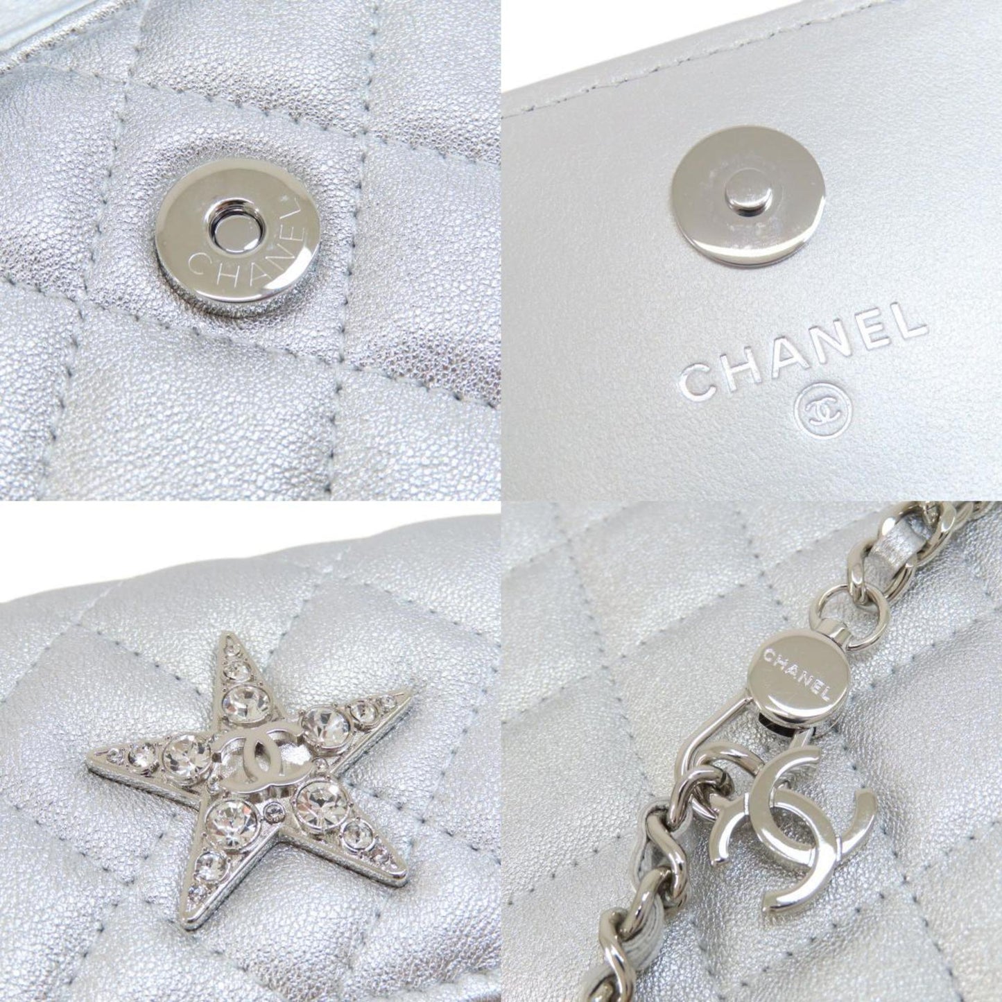 Chanel Quilted Star Silver Chain Bag