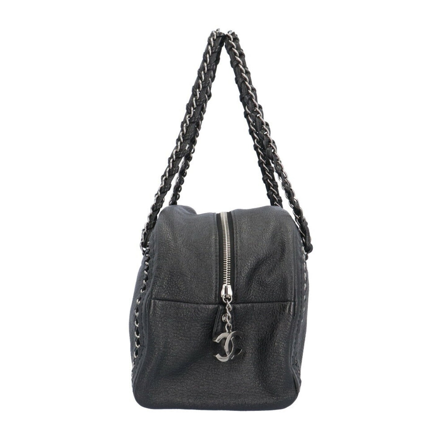 Chanel Chain Bag Black Leather HalfMoon