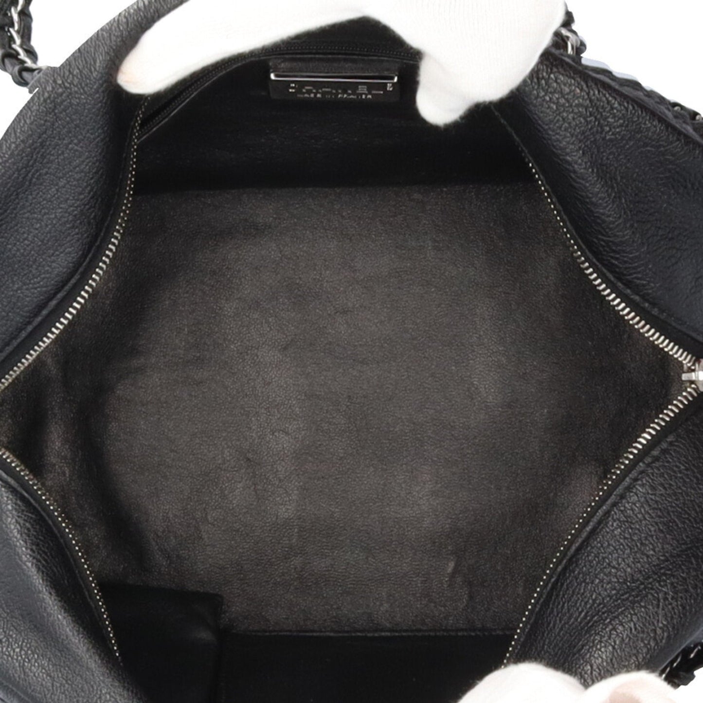 Chanel Chain Bag Black Leather HalfMoon