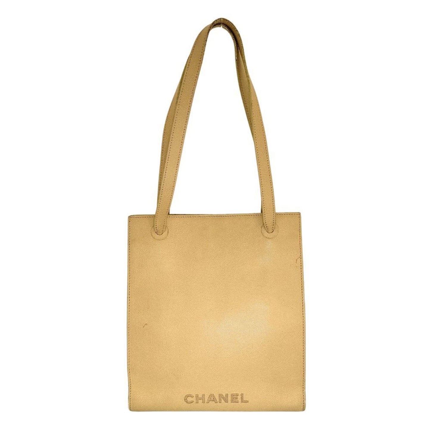 Chanel Classic Tote Bag Beige Leather