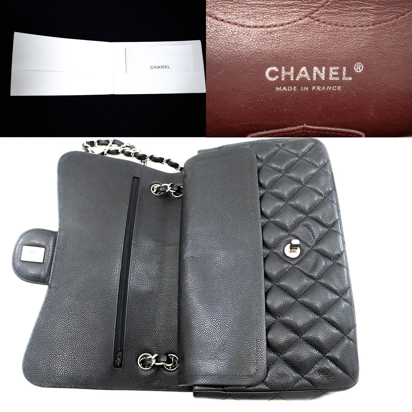 Chanel Classic Double Flap Caviar Leather Bag