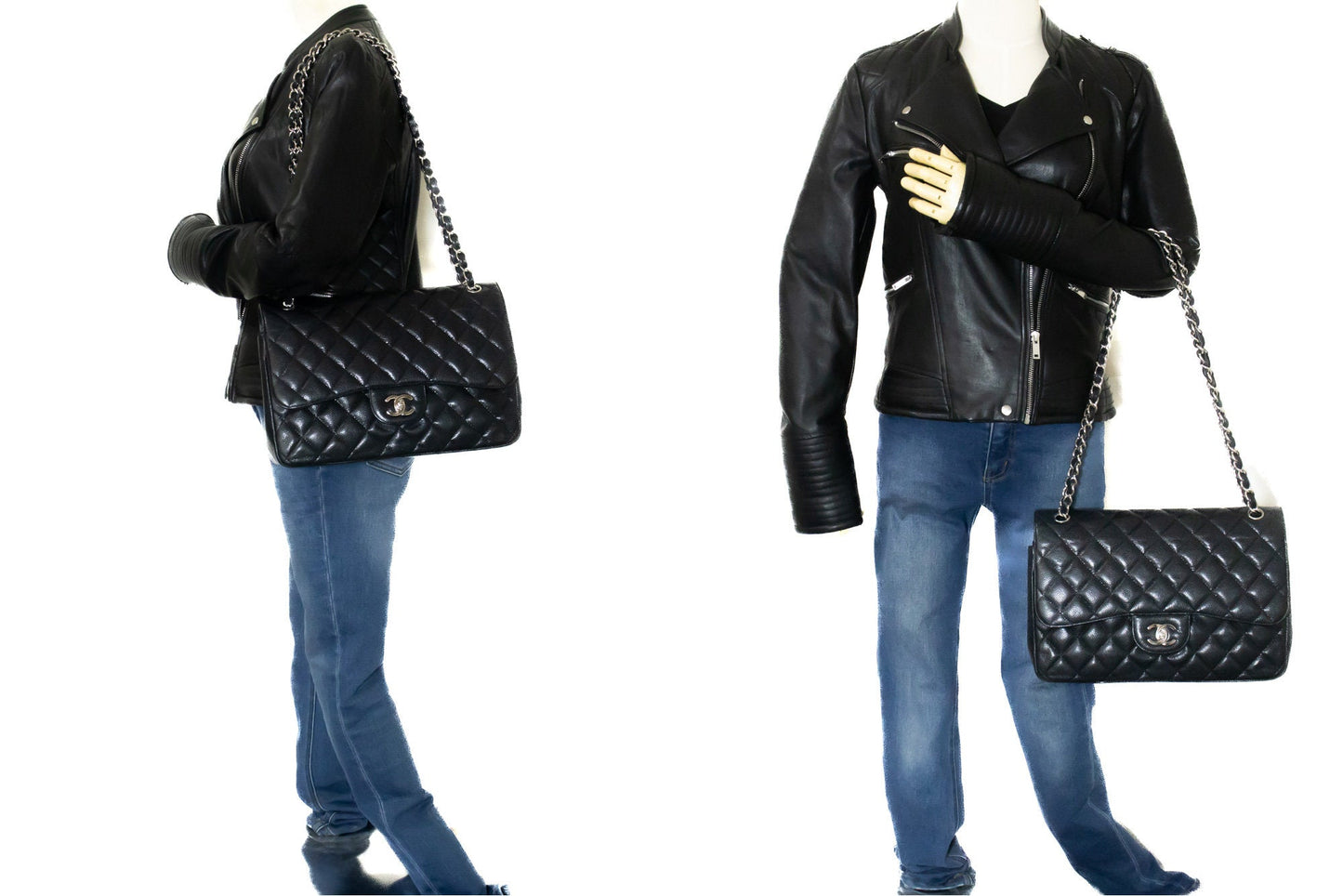 Chanel Classic Double Flap Caviar Leather Bag