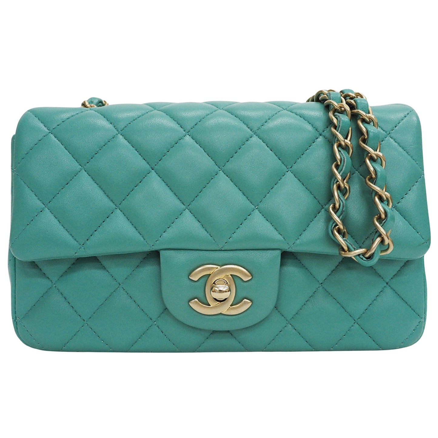 Chanel Classic Mini Flap Bag A3827 Teal