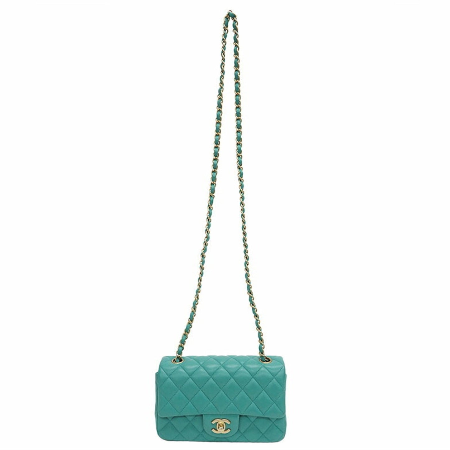 Chanel Classic Mini Flap Bag A3827 Teal