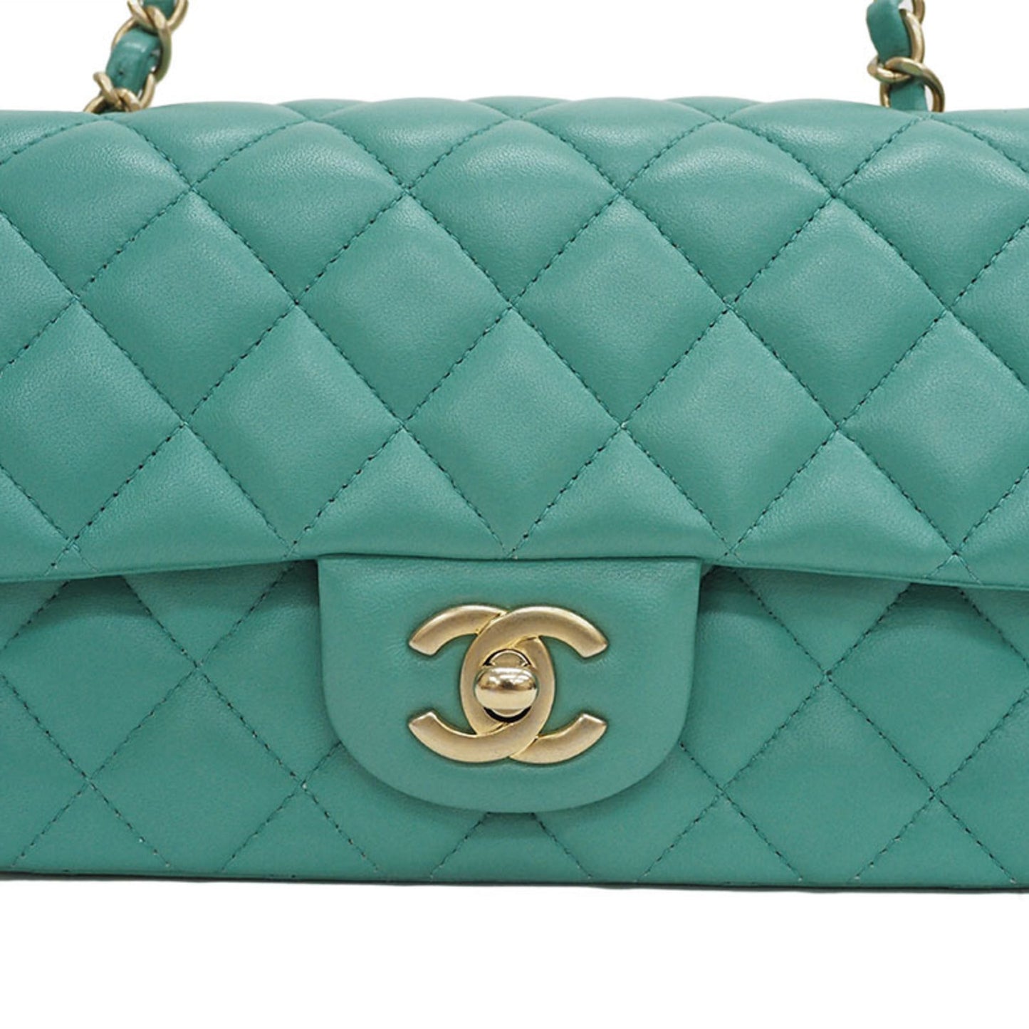 Chanel Classic Mini Flap Bag A3827 Teal