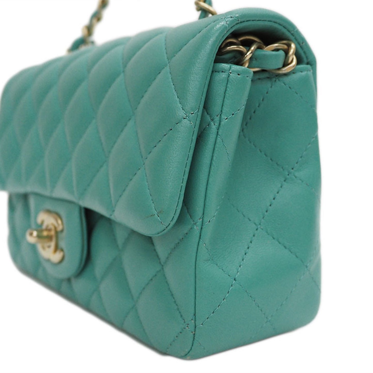 Chanel Classic Mini Flap Bag A3827 Teal