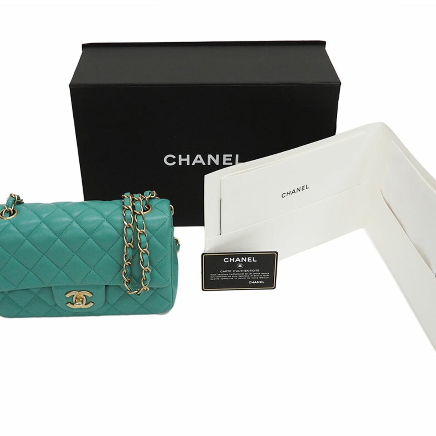 Chanel Classic Mini Flap Bag A3827 Teal