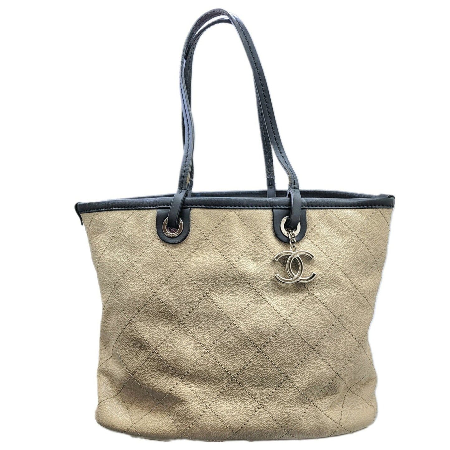 Chanel Chanel Tote Bag Beige Quilted Leather