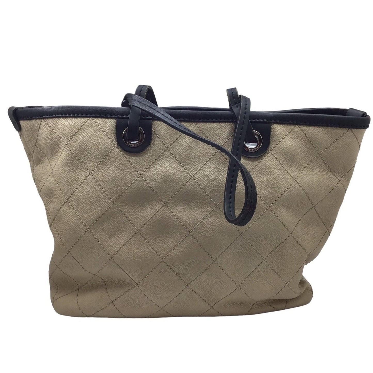 Chanel Chanel Tote Bag Beige Quilted Leather