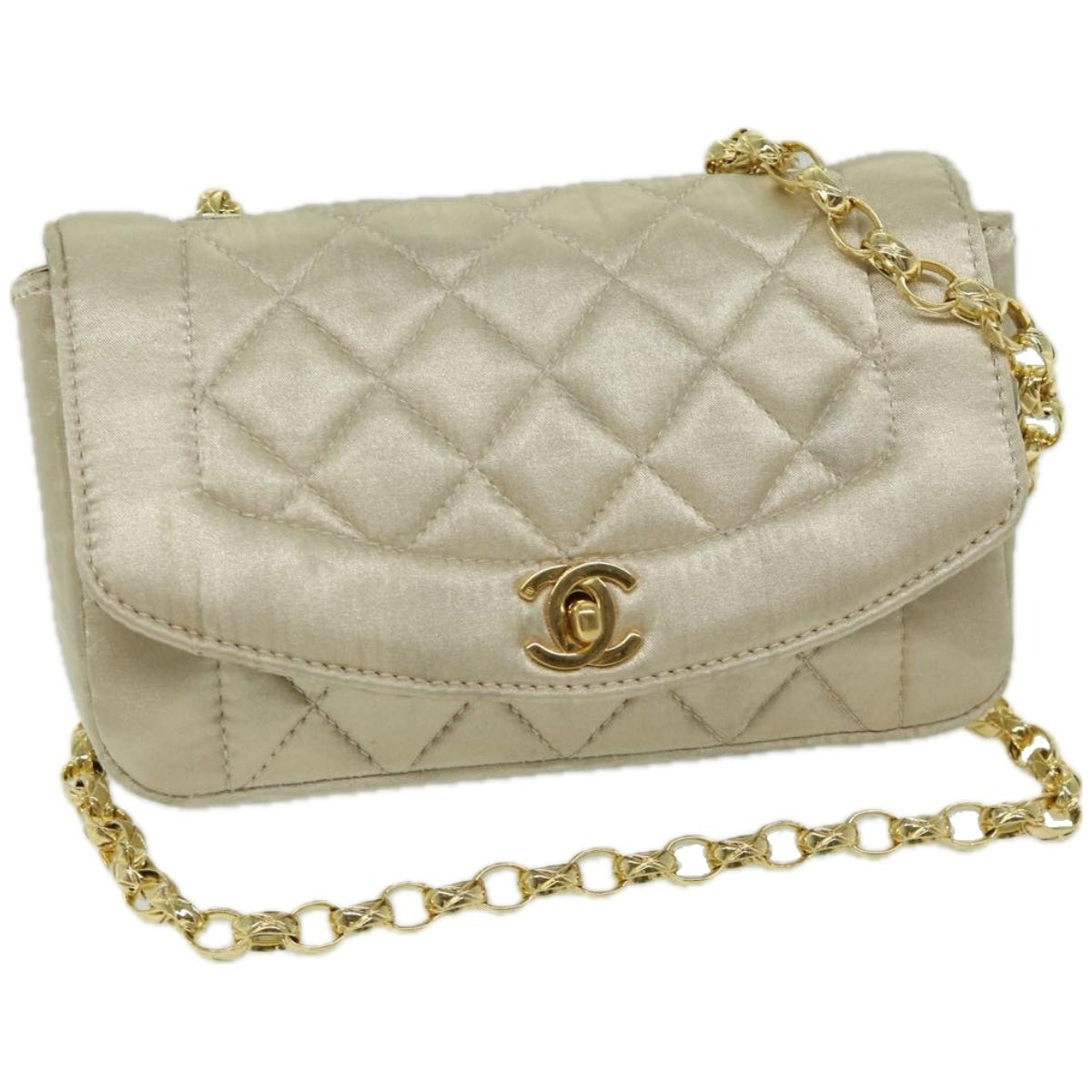 Chanel Quilted Satin Chain Bag Classic Flap Bag