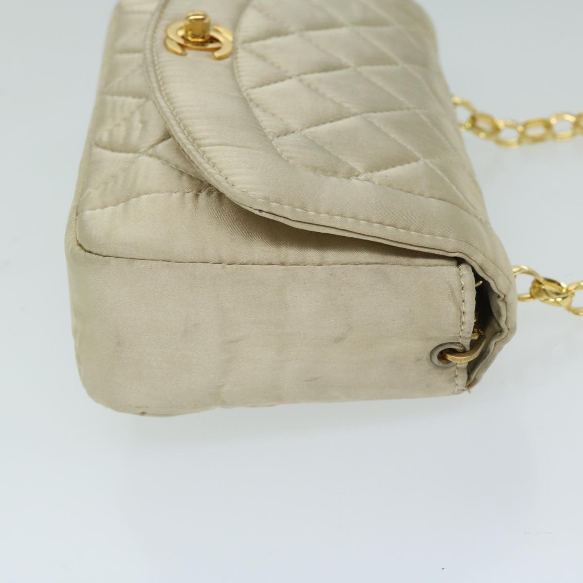 Chanel Quilted Satin Chain Bag Classic Flap Bag