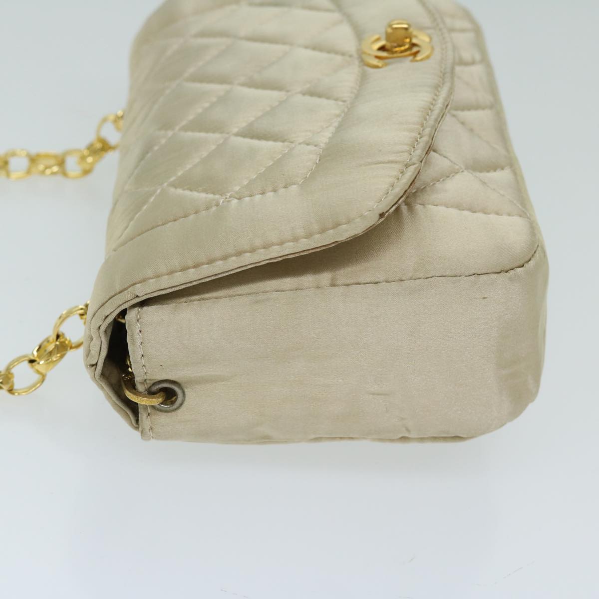 Chanel Quilted Satin Chain Bag Classic Flap Bag