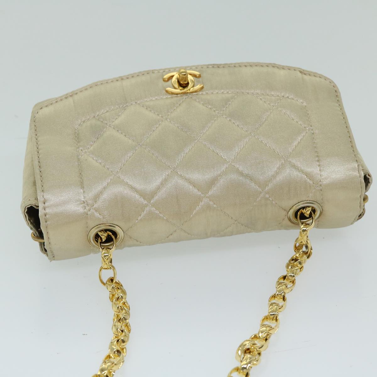 Chanel Quilted Satin Chain Bag Classic Flap Bag
