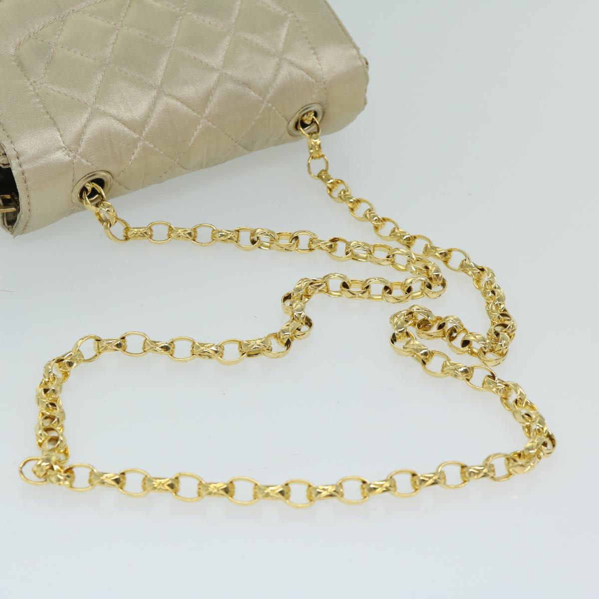 Chanel Quilted Satin Chain Bag Classic Flap Bag