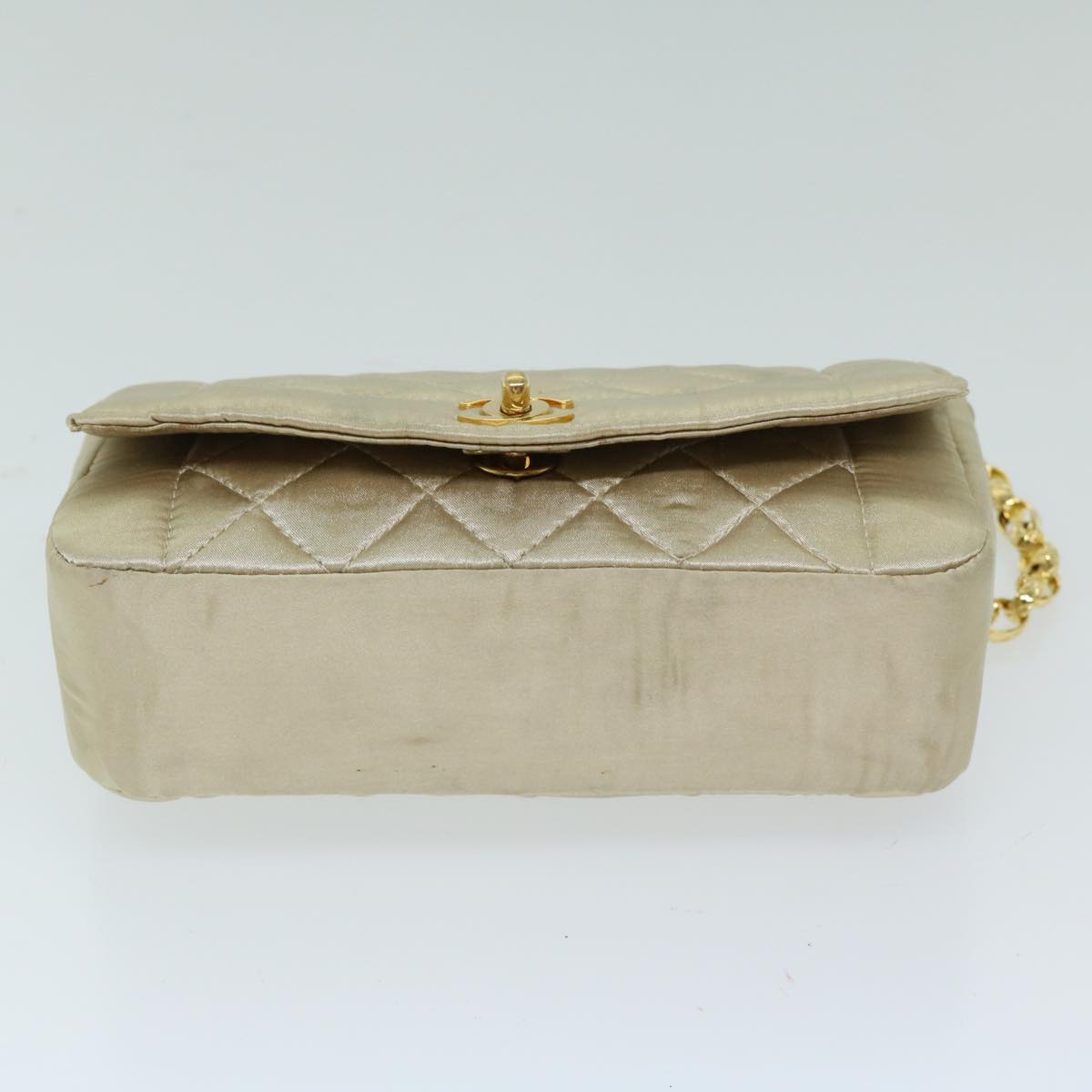 Chanel Quilted Satin Chain Bag Classic Flap Bag