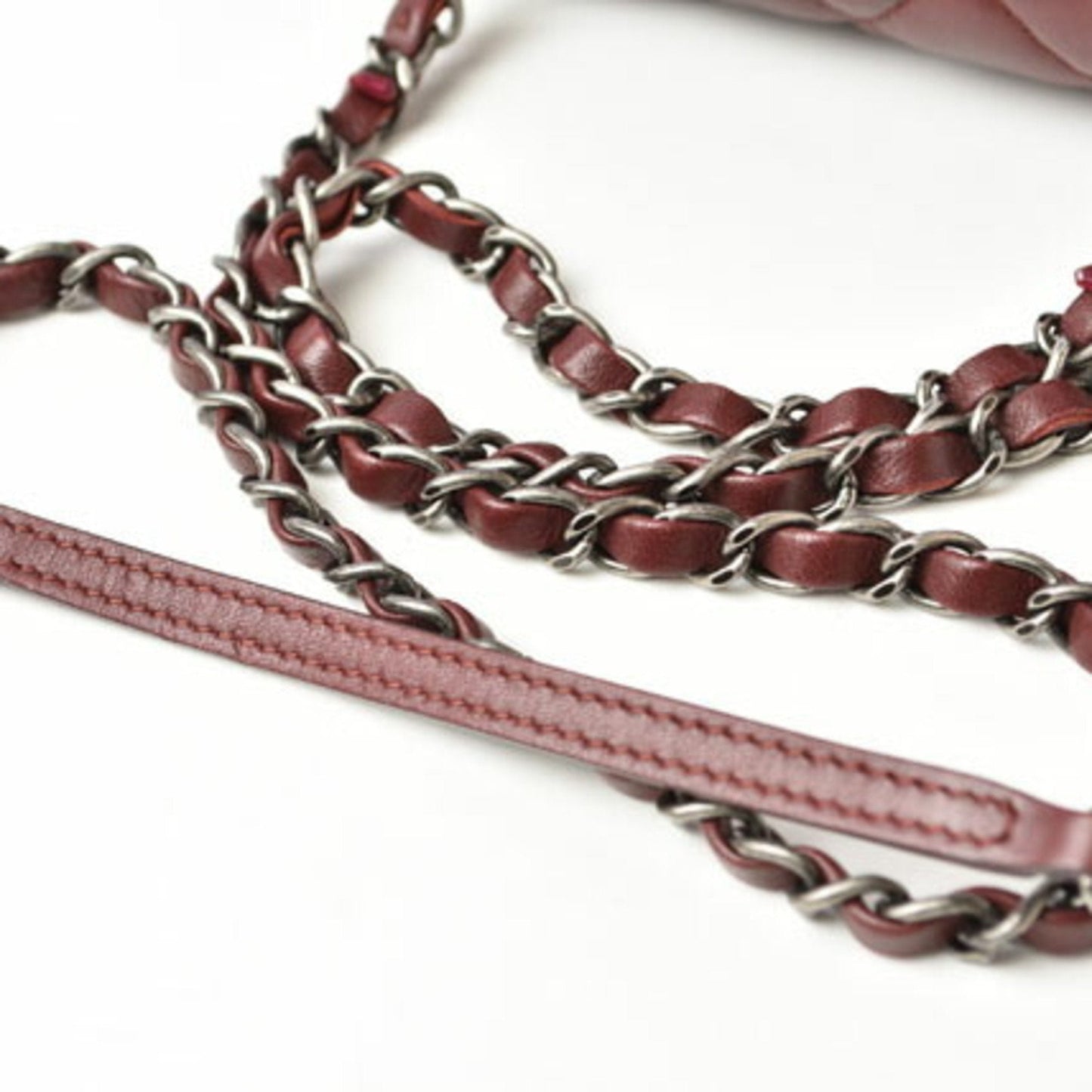 Chanel Quilted Leather Shoulder Bag Burgundy