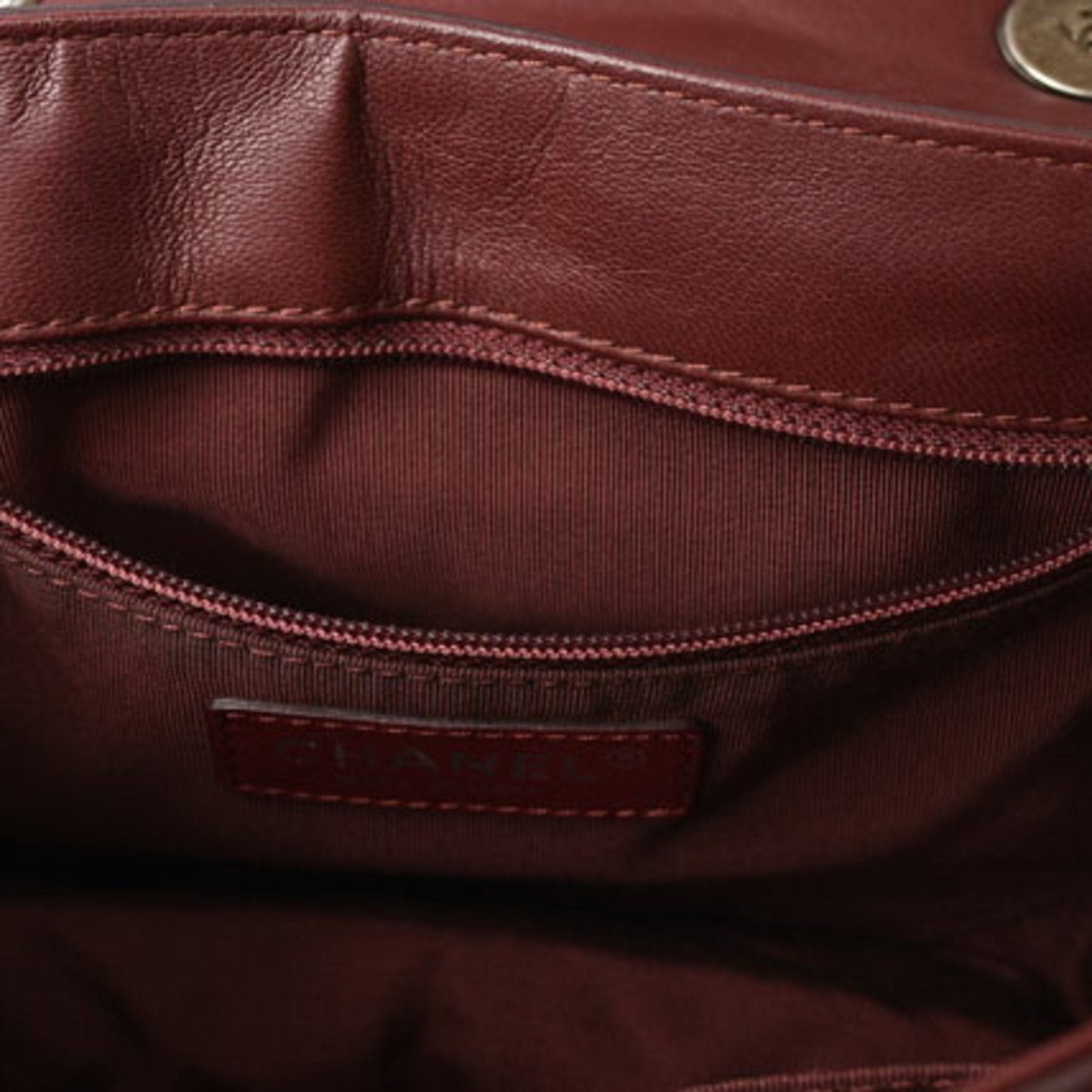 Chanel Quilted Leather Shoulder Bag Burgundy