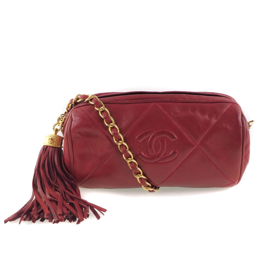 Chanel Vintage Quilted Leather Bag Tassel Style