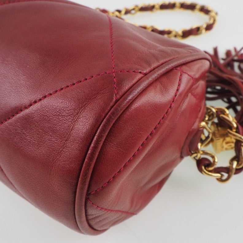 Chanel Vintage Quilted Leather Bag Tassel Style