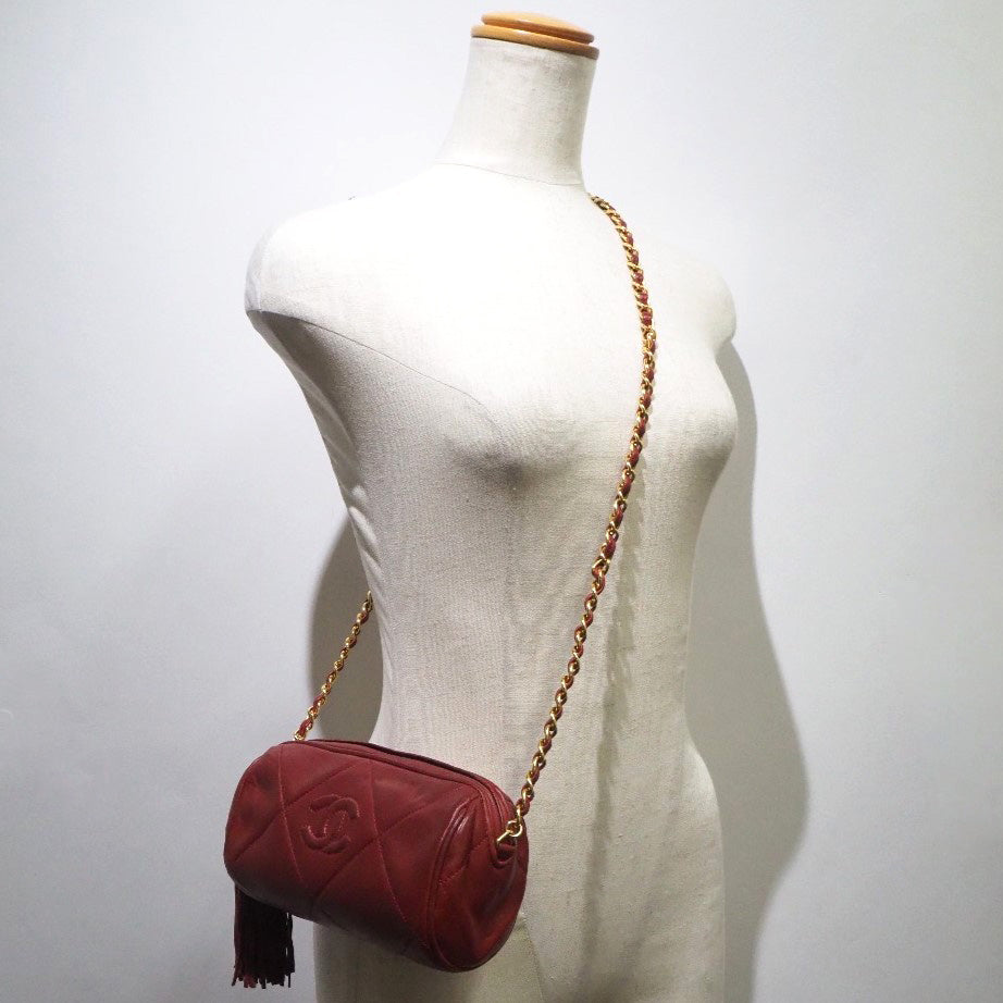Chanel Vintage Quilted Leather Bag Tassel Style