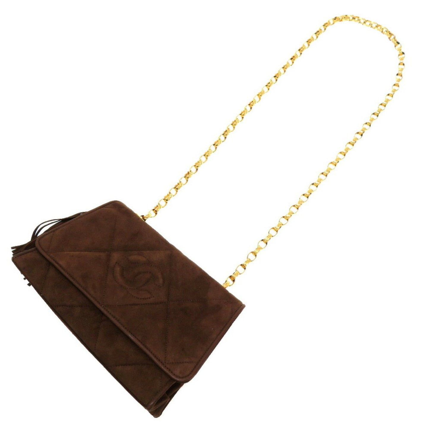 Chanel Vintage Quilted Suede Shoulder Bag