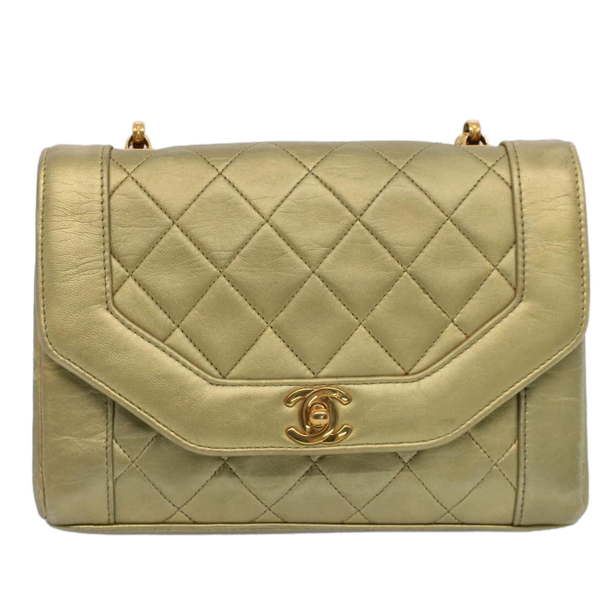 Chanel Vintage Quilted Shoulder Bag Gold