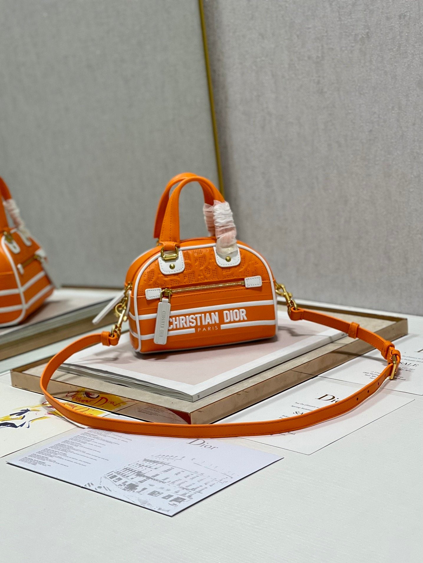 GLAMI Mini Vibe Zip Bowling Bag, Orange Handbags, Bowling Bags, 17cm CD