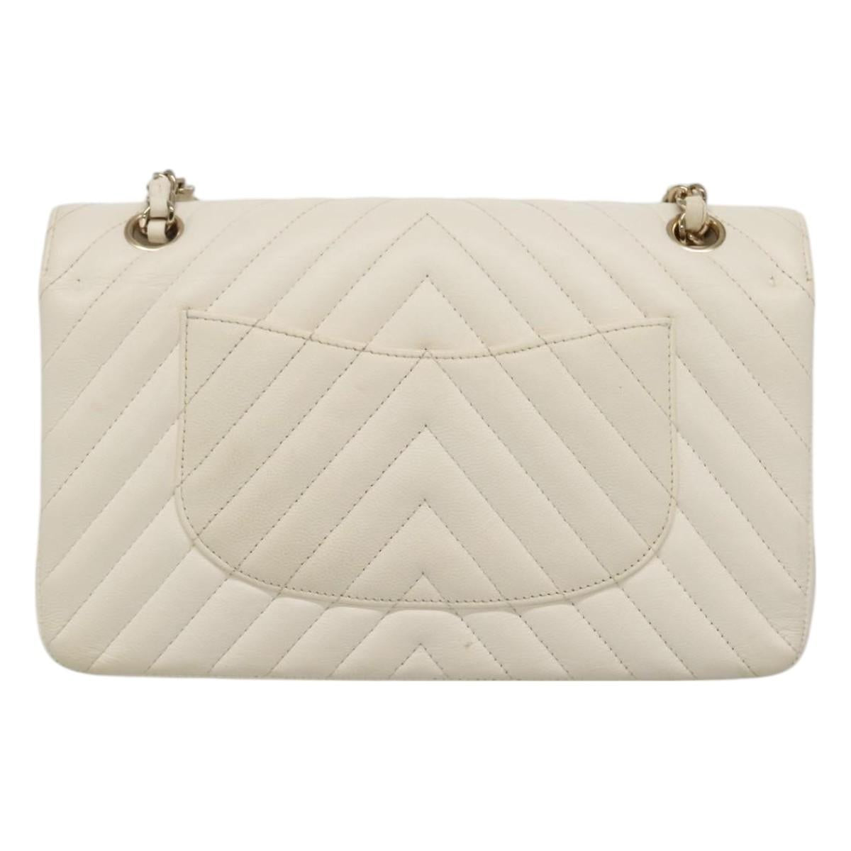 Chanel Double Flap Leather Shoulder Bag with Chain Strap