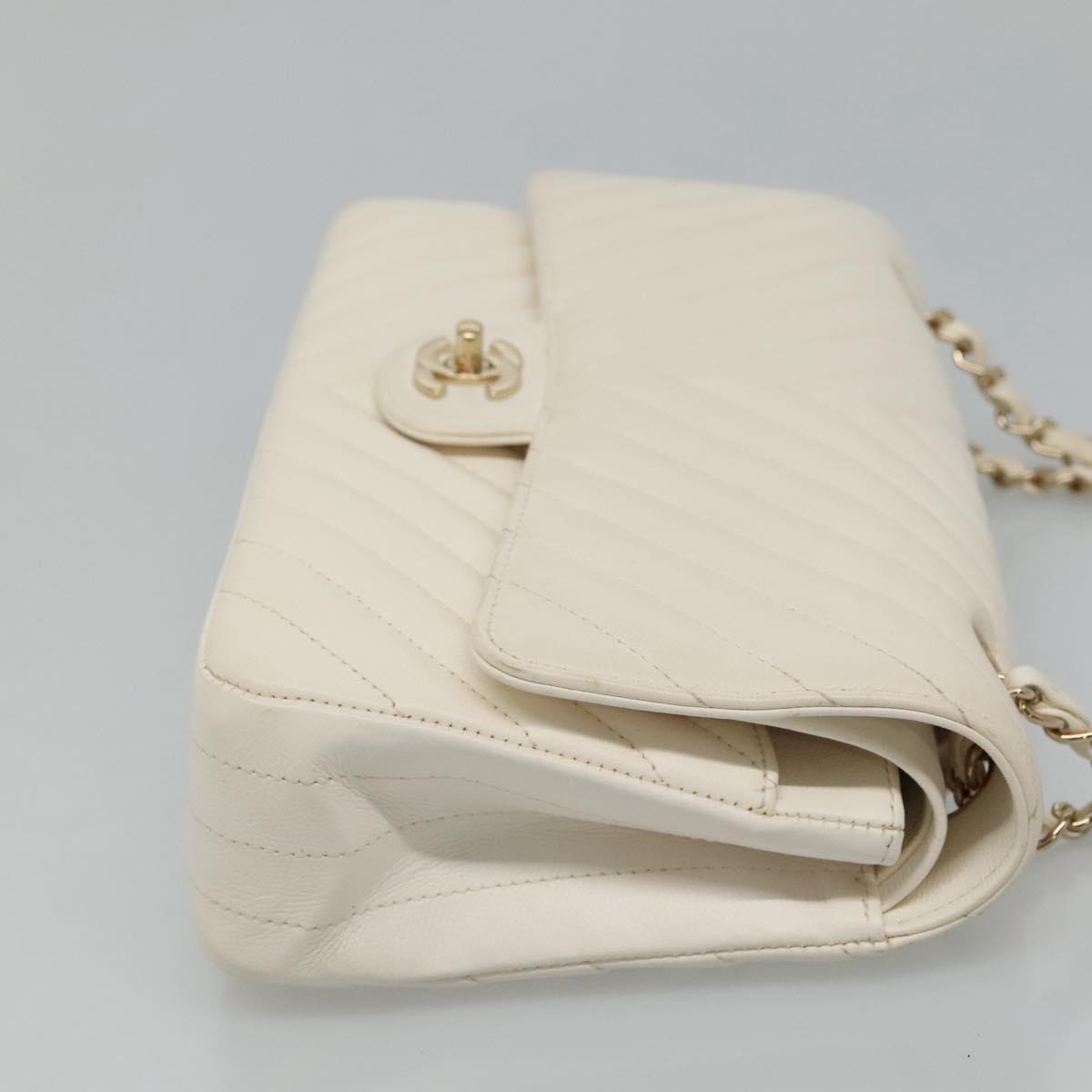 Chanel Double Flap Leather Shoulder Bag with Chain Strap