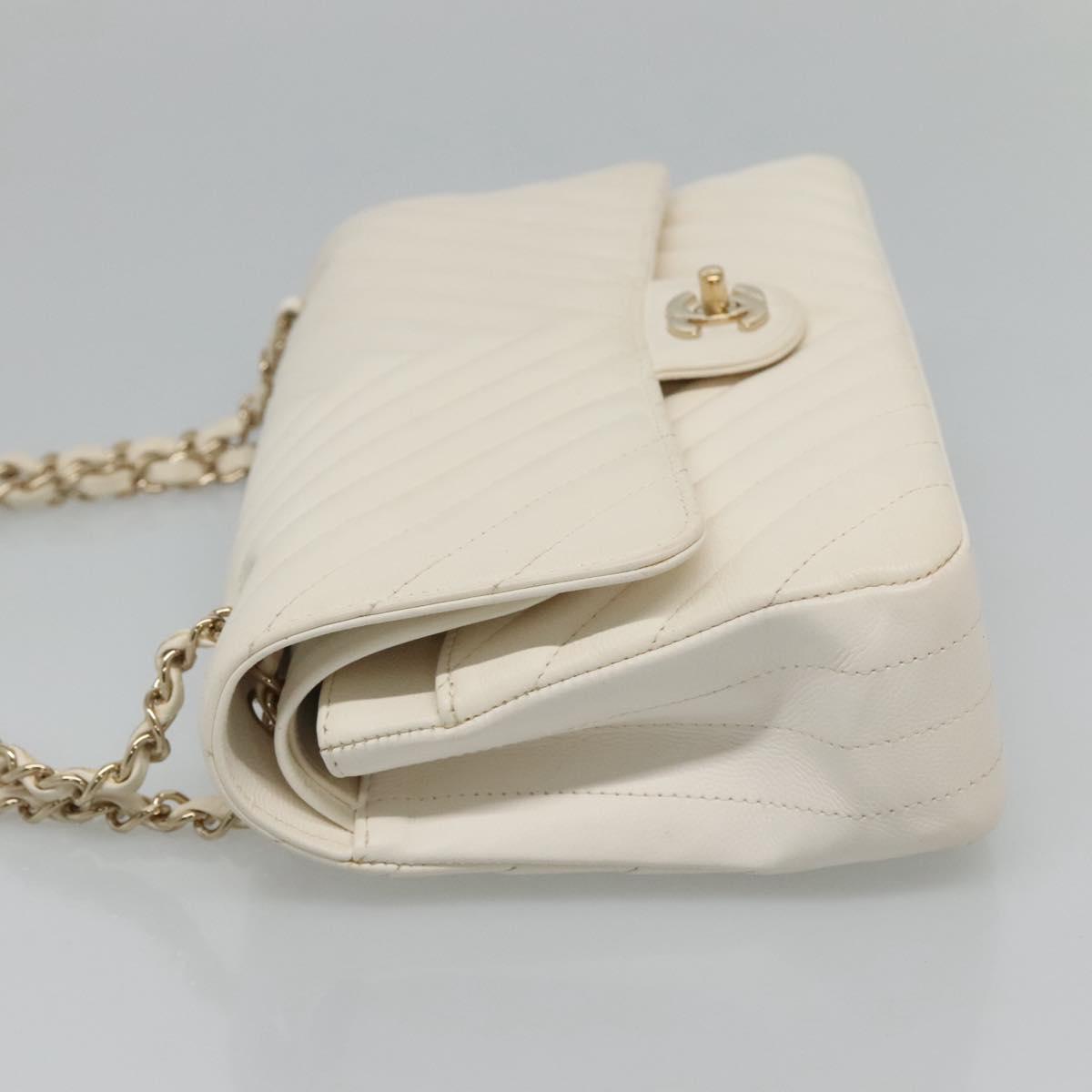 Chanel Double Flap Leather Shoulder Bag with Chain Strap