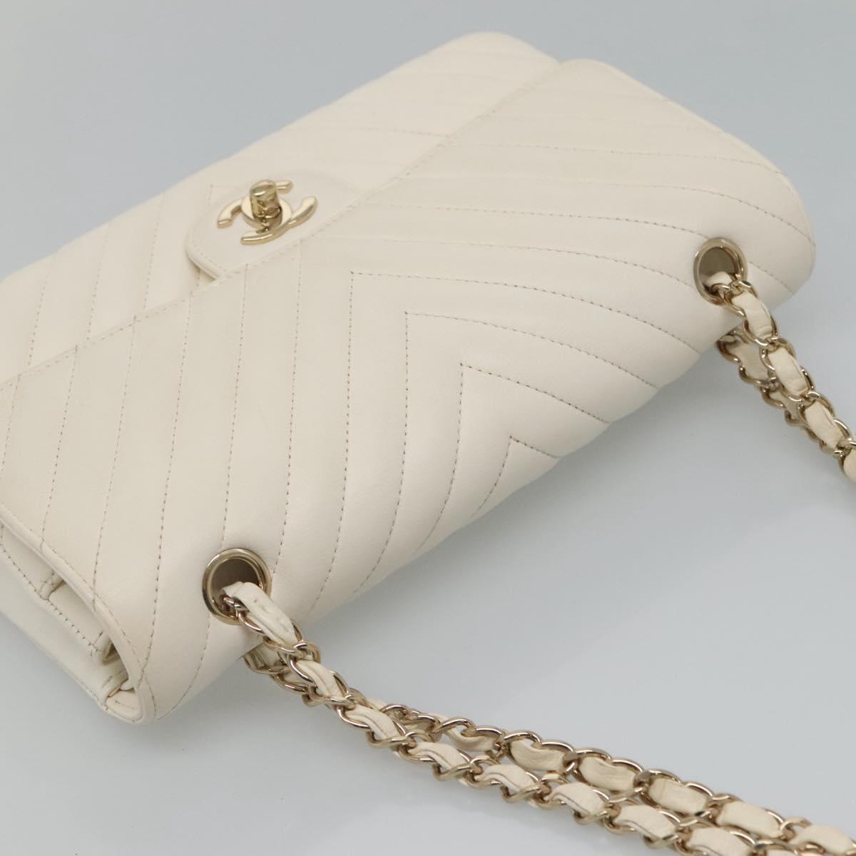 Chanel Double Flap Leather Shoulder Bag with Chain Strap