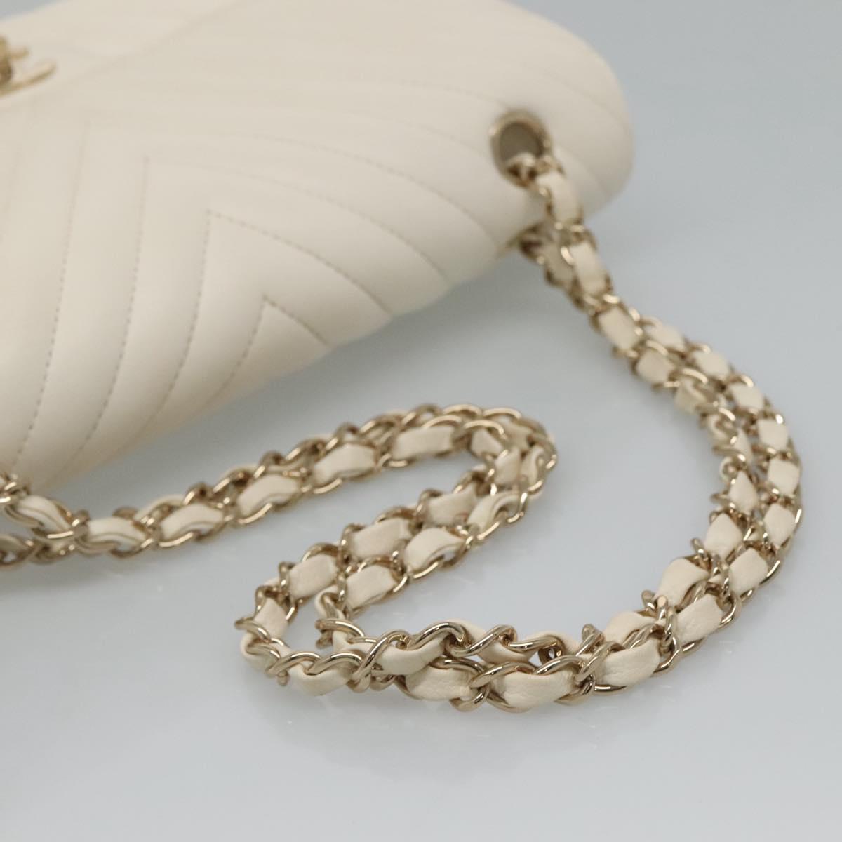 Chanel Double Flap Leather Shoulder Bag with Chain Strap