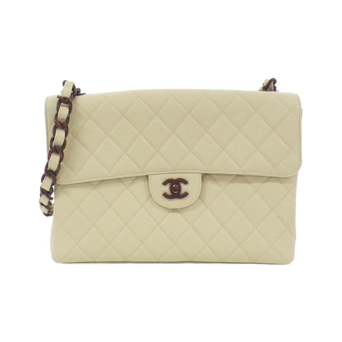 Chanel Vintage Leather Jumbo Handbag with Box and Dust Bag