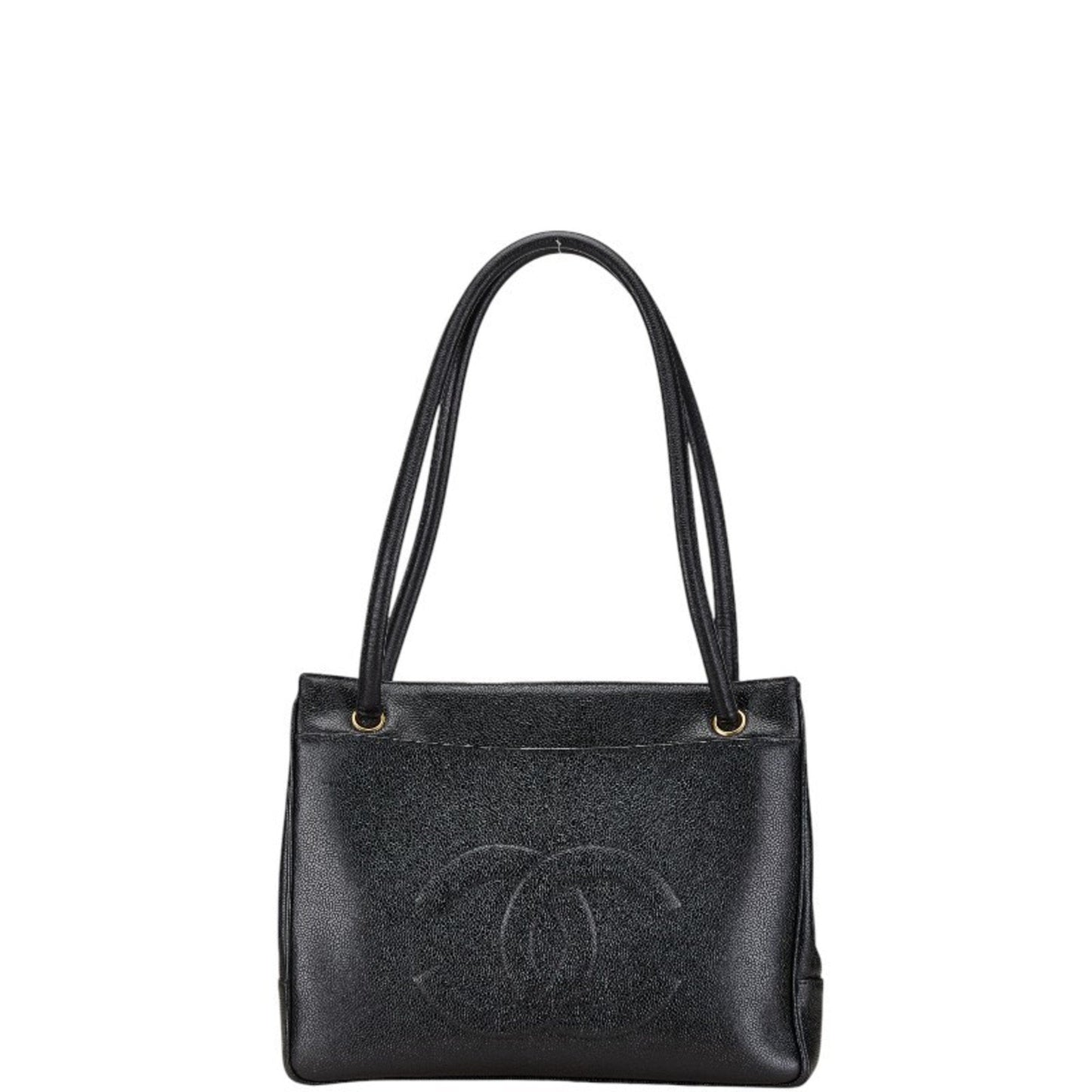 Chanel Leather Logo CC Tote Bag with Metal Fittings