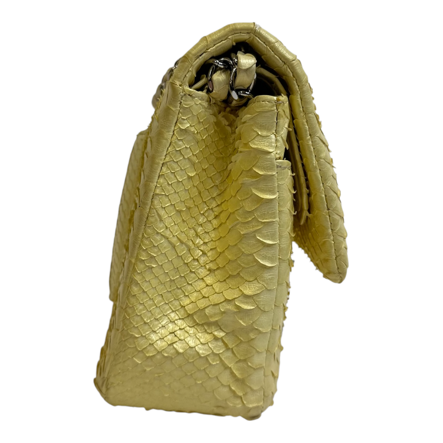 GLM-Rare Python Beaded Double Flap Medium Yellow