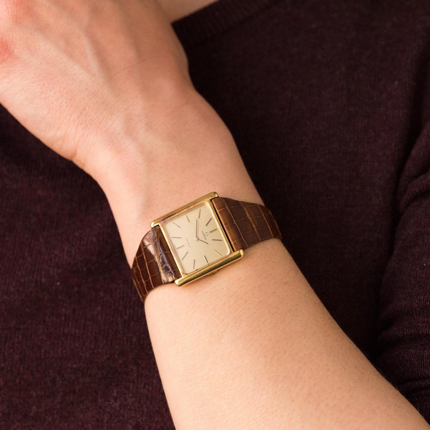 1960s Retro Omega De Ville 18 Karat Gold Men's Watch