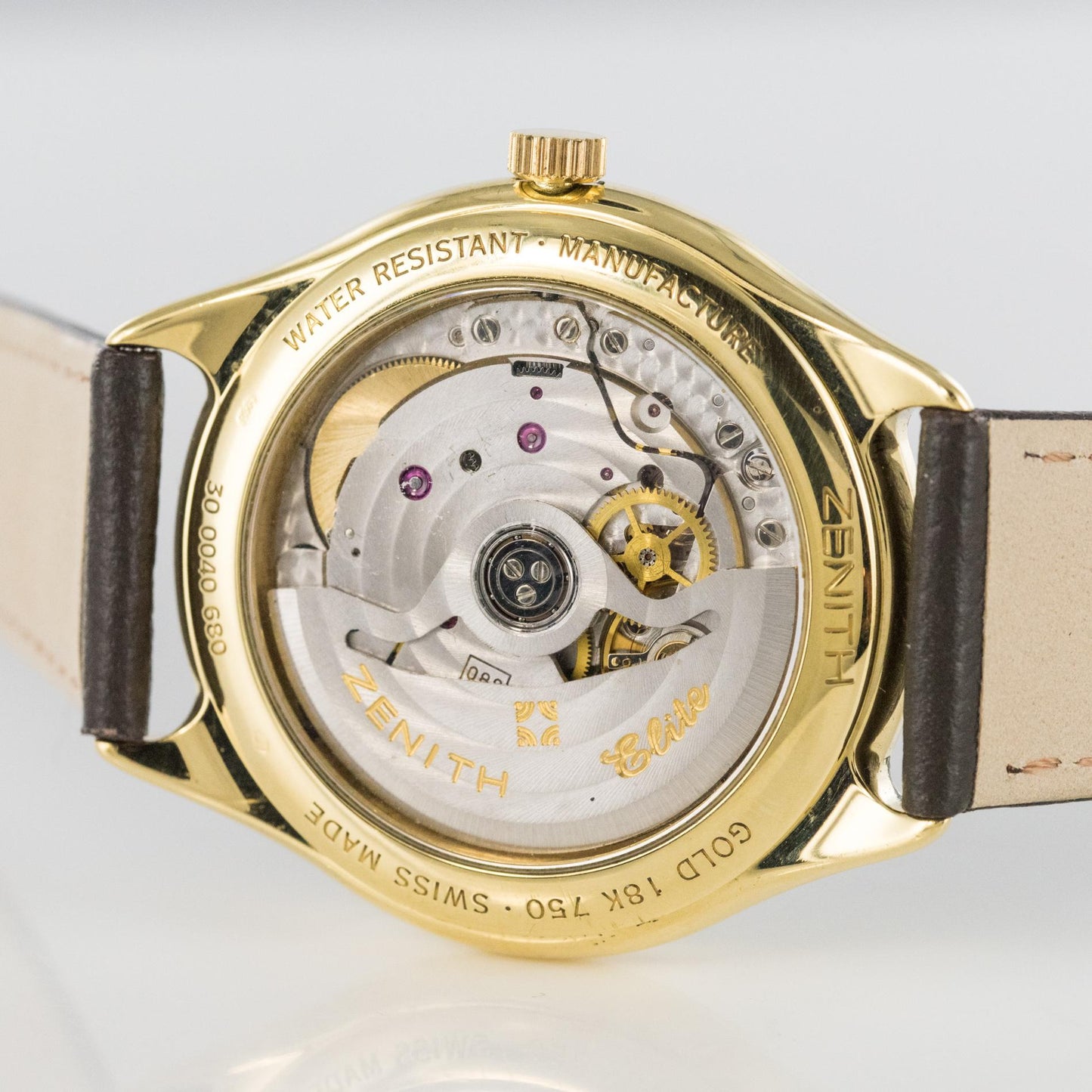 1980s Zenith Elite Automatic 18 Karat Yellow Gold Wristwatch