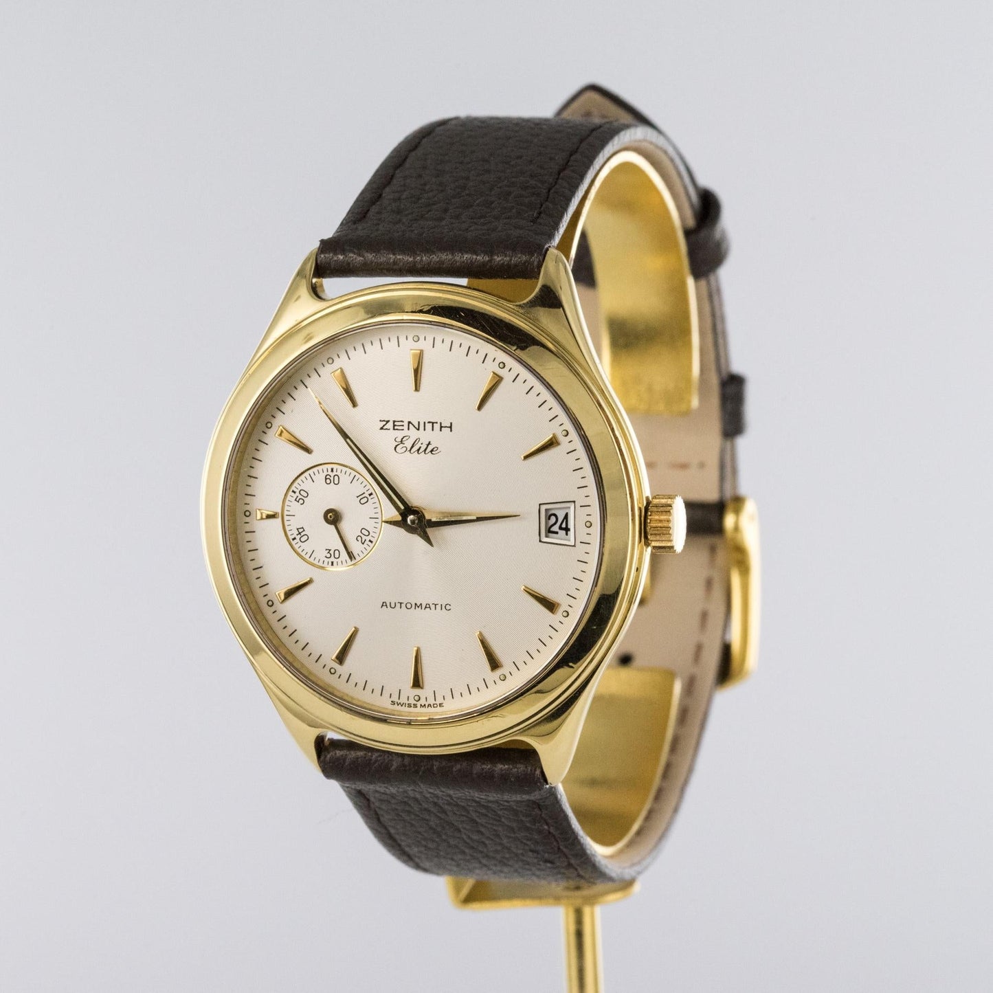 1980s Zenith Elite Automatic 18 Karat Yellow Gold Wristwatch