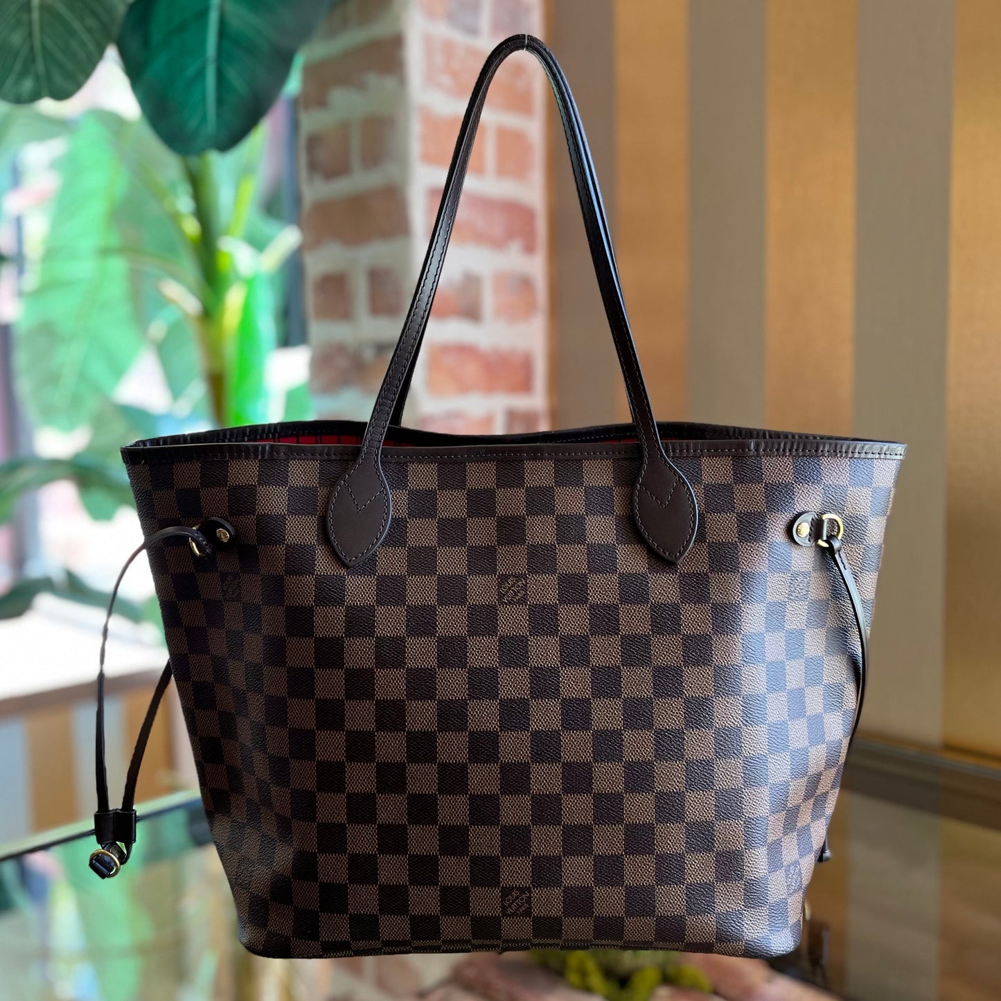 LOUIS VUITTON Neverfull MM Damier Ebene Canvas Tote Bag