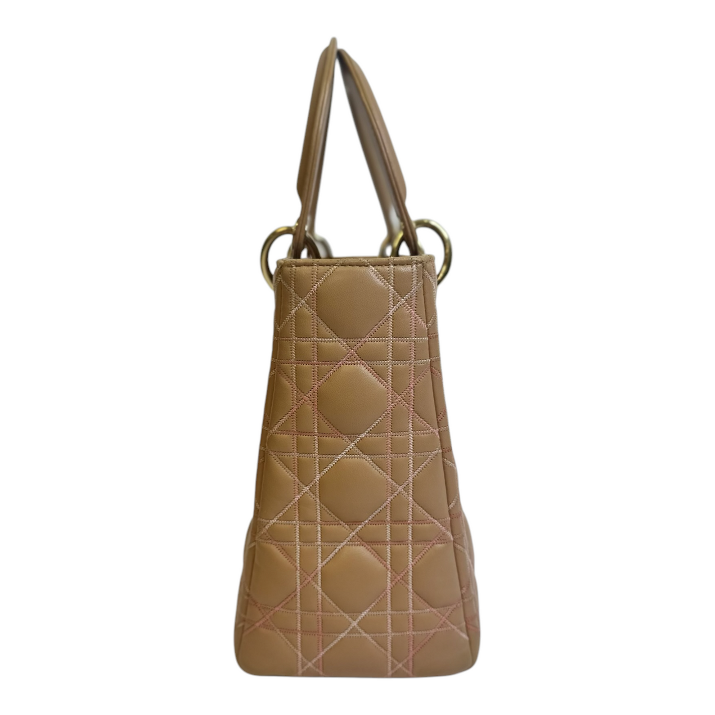 Christian Dior Lady Dior Patent Cannage Medium Beige