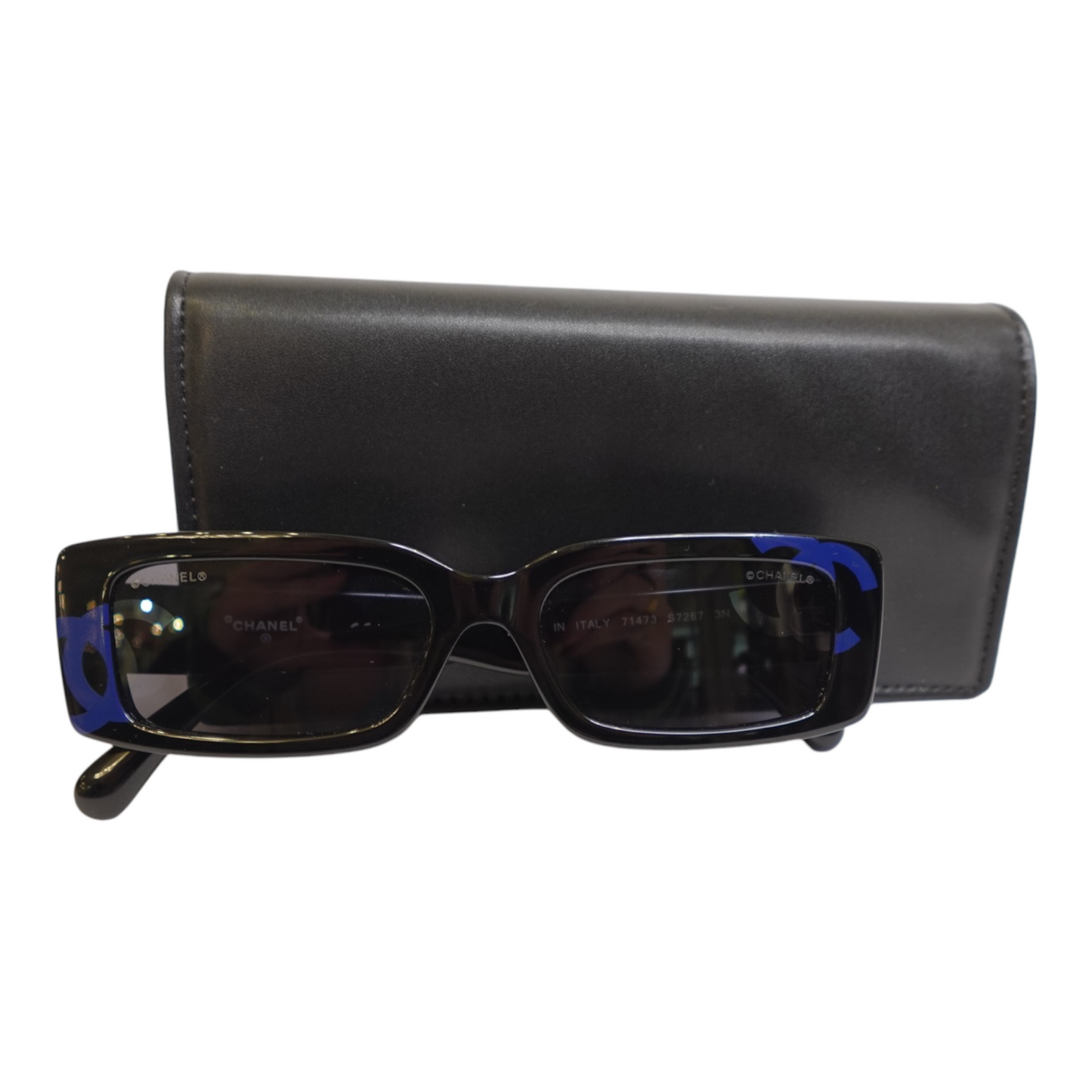 Chanel CC Black Rectangular Sunglasses