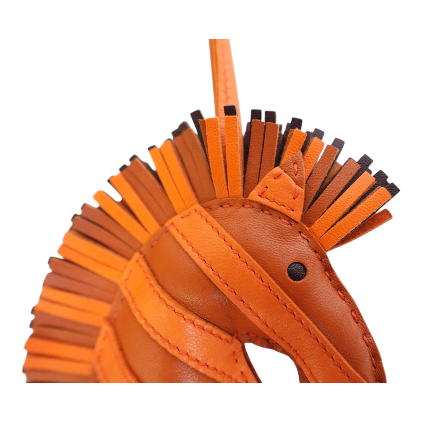 Hermes Gee Gee Savannah Bag Charm Orange Leather