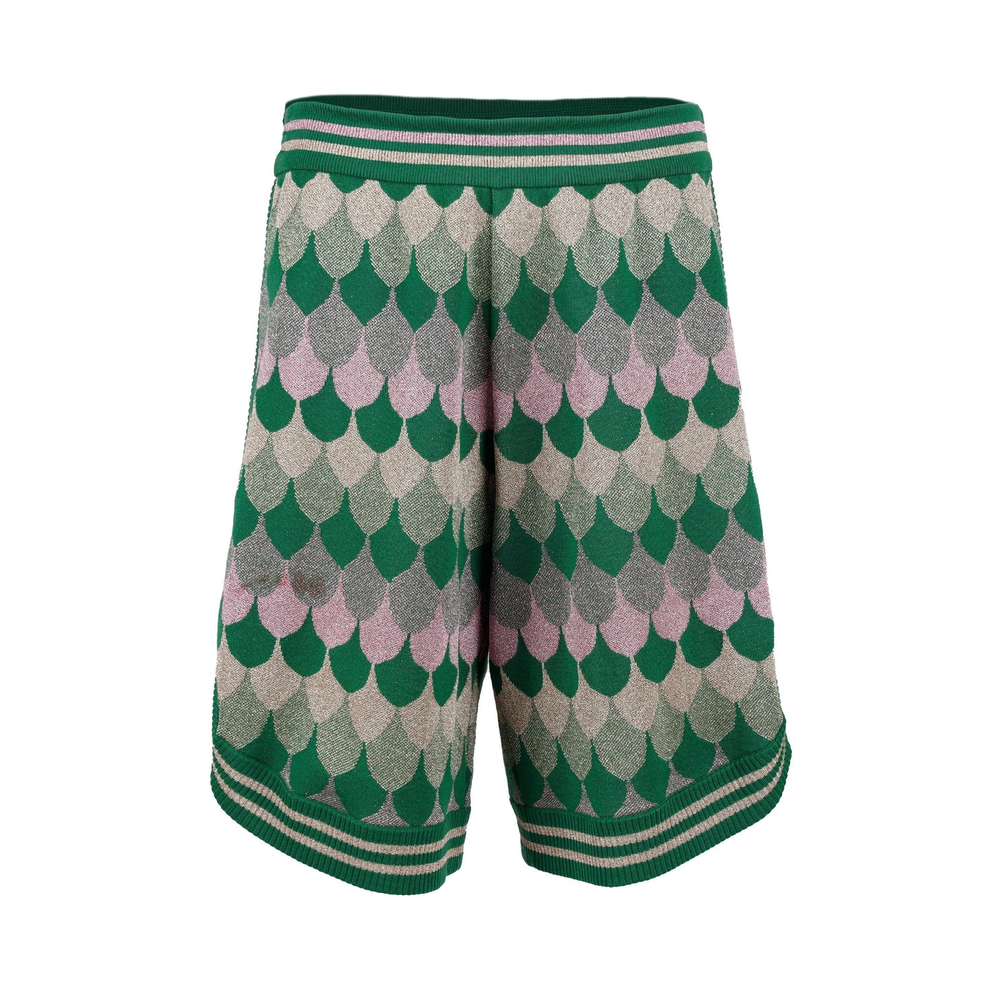 GLM-- LamÃ© Wave Jacquard Wool Shorts - '10s