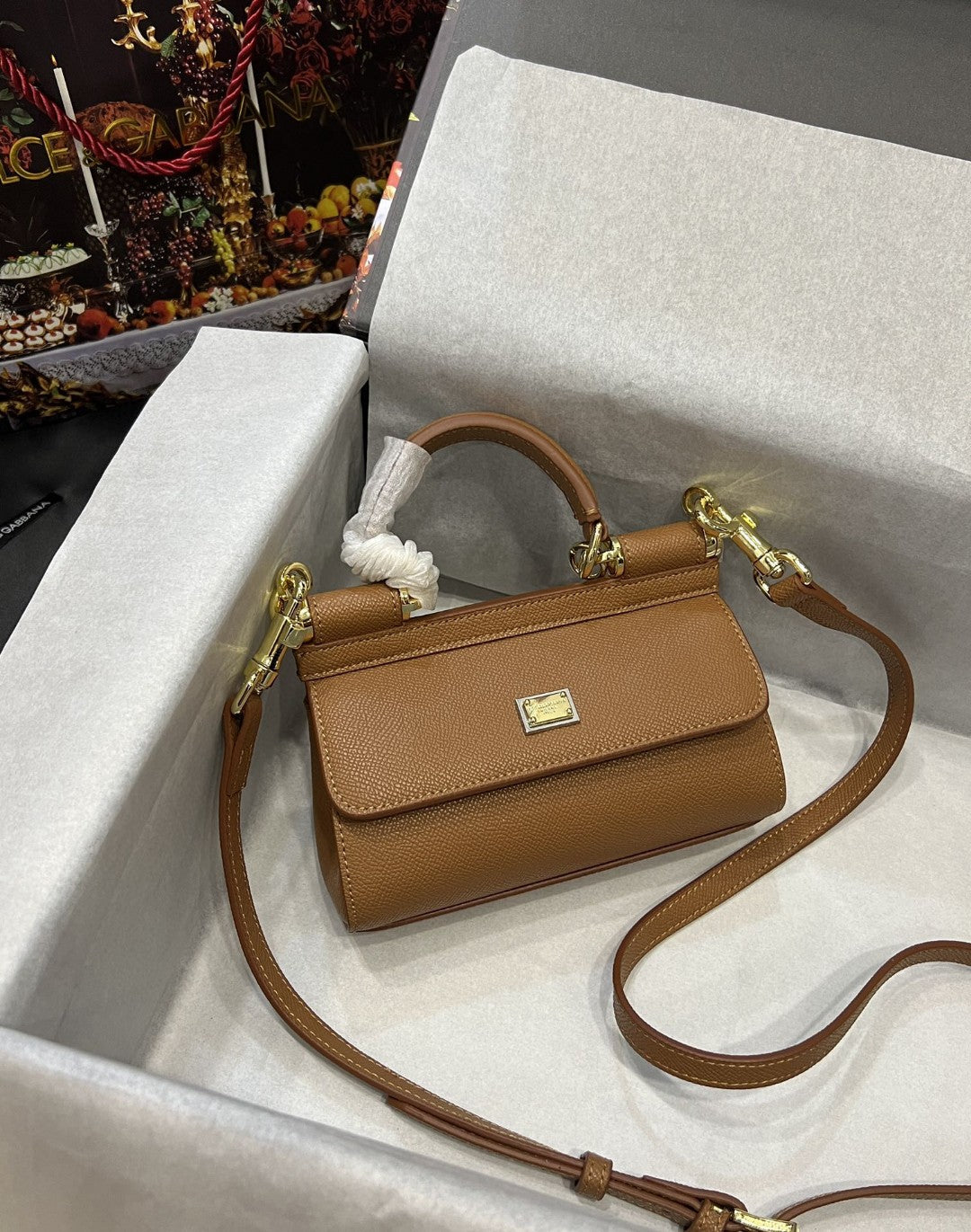 GLAMI Small Sicily Bag In Dauphine Brown For Women 7.5in/19cm GLAMI