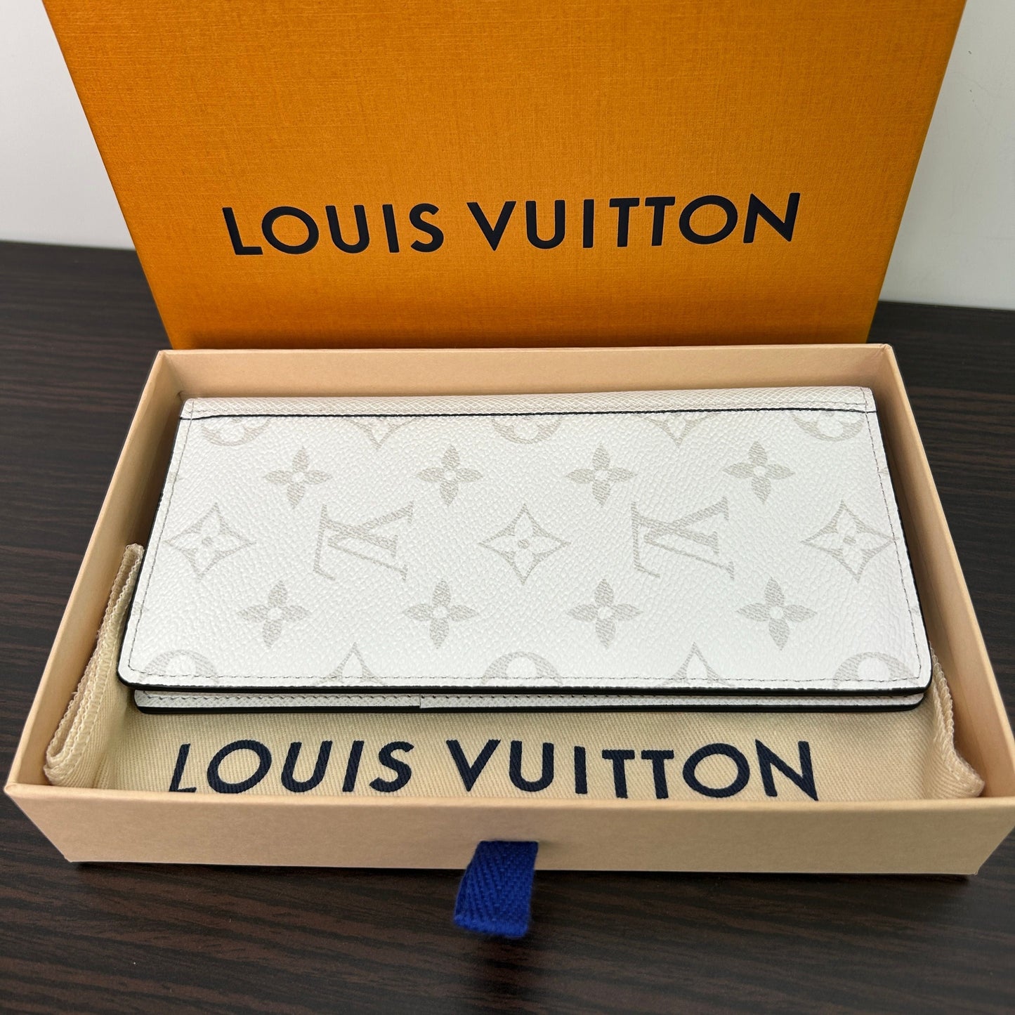 GLM-Long Wallet Portefeuille Brazza NM White Leather Patent leather LB116530