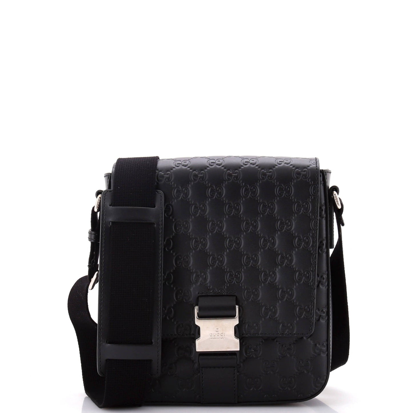 Buckle Flap Messenger Bag Guccissima Leather Small