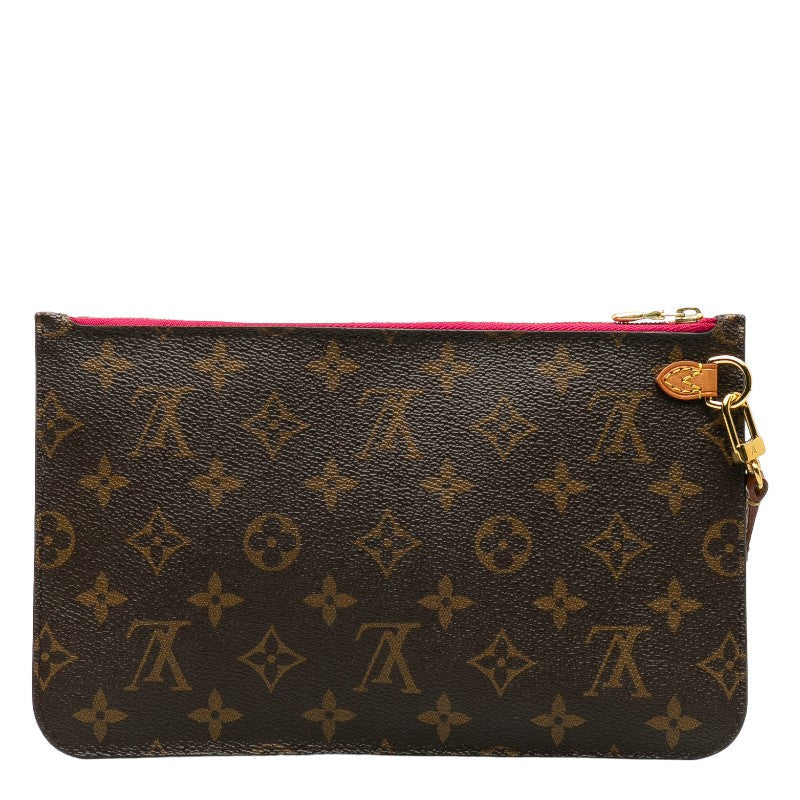LOUIS VUITTON Neverfull MM Clutch Pouch Monogram Brown Ladies